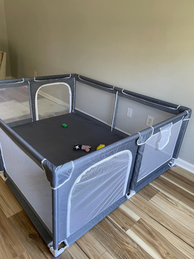 Baby Playpen with Safety Gates, Infant Activity Center Play Yard 