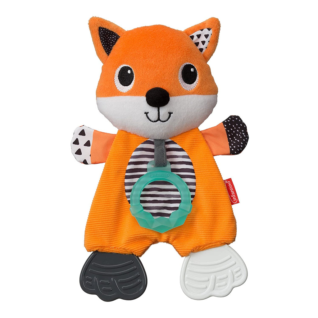 Infantino Cuddly Fox Teether, 3 Textured Teething Places to Soothe Sore Gums, BPA-Free Silicone, for Babies - Snug N Play