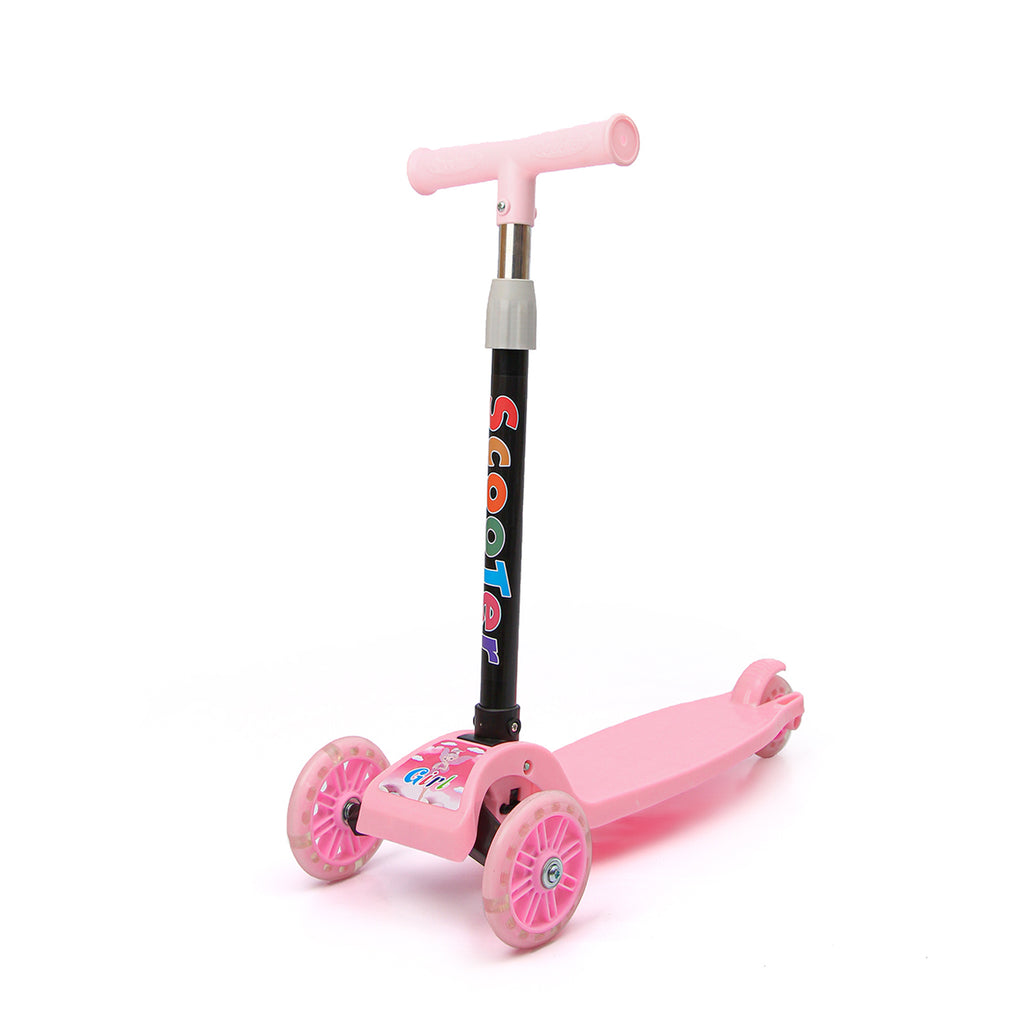 Kick Pink and Black Scooter for Kids | 2-8 Yrs | Height Adjustable | Foldable - Snug N Play