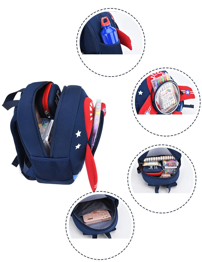 airplane kids backpack Airplane Toddler Preschool Backpack with Tether | Navy Blue
