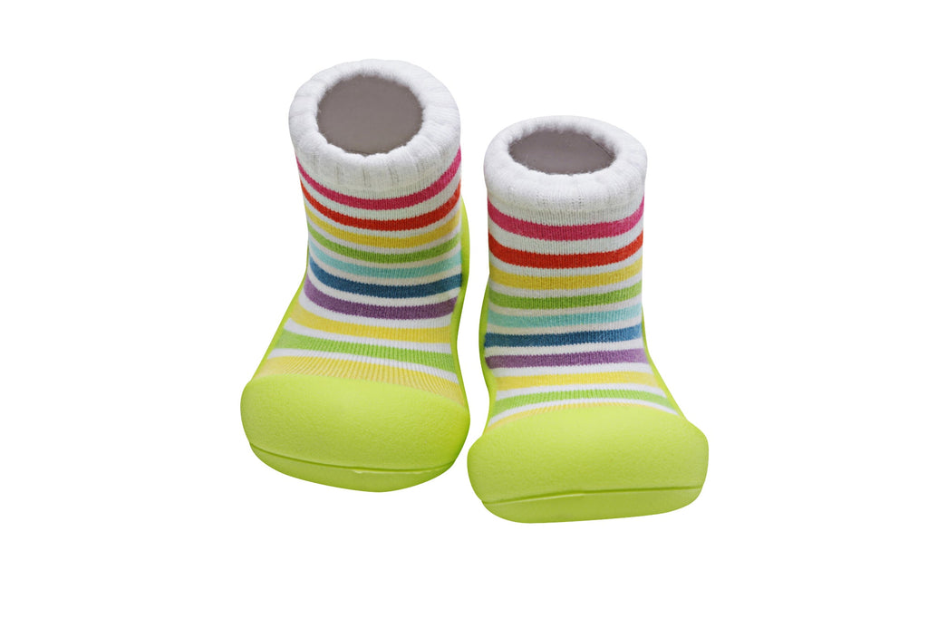 Attipas First Baby Shoes | Rainbow Green