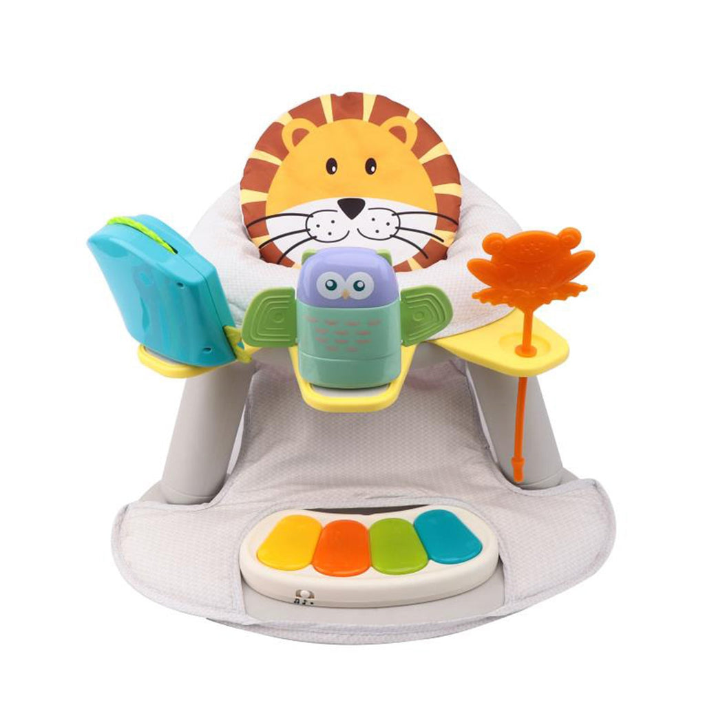 Baby Floor Seat 2-In-1 Activity Dining Chair with Pedal Piano & Toys | Lion