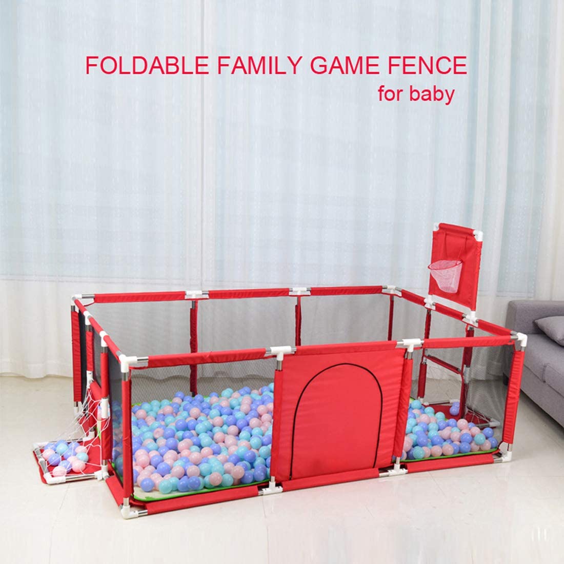 Babyip Extra Large Playpen Play Yard for Babies Football