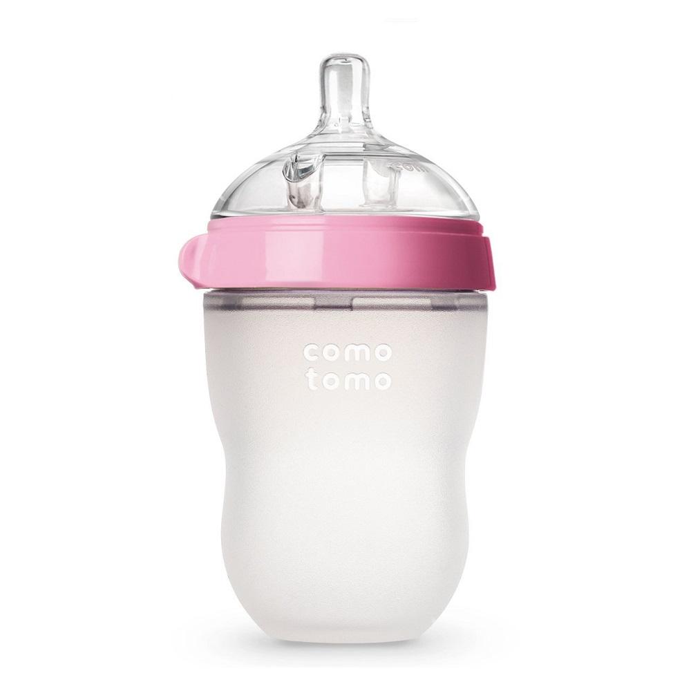 Comotomo Silicone Natural Feel Baby Bottle Pink - 250ml - Snug N' Play
