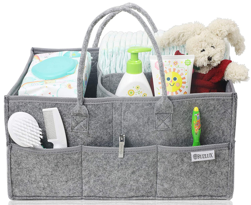 Diaper Caddy | Portable Diaper Organizer Bag | Grey | Large - Snug N' Play
