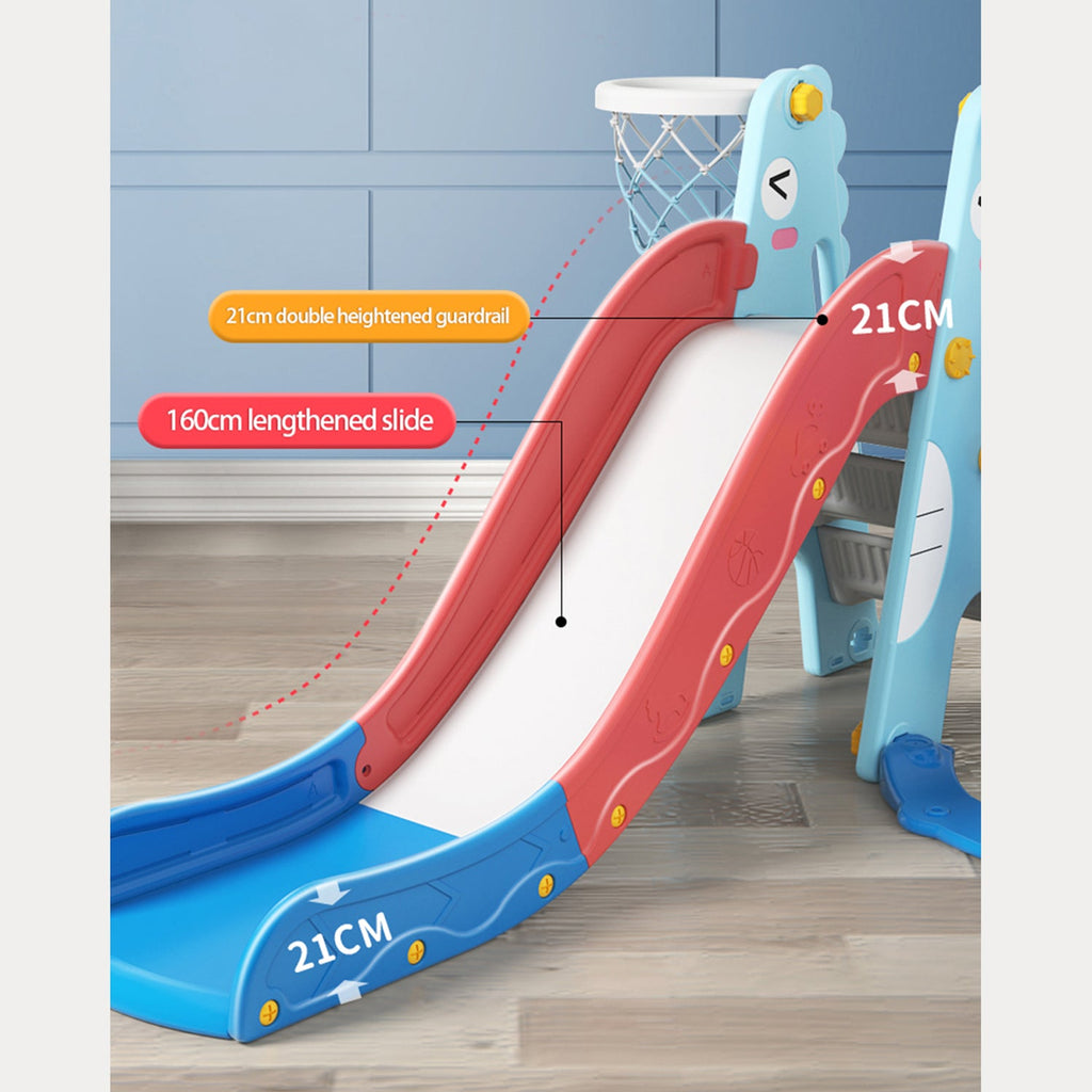 COZONY 7-in-1 Toddler Slide & Swing Set, Cactus Playground With Adjustable Swing, Climber & Basketball Hoop, Ages 1-3 - View #7