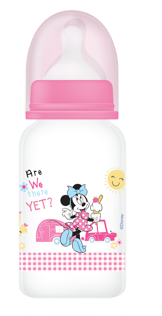 Disney Baby Feeding Bottle Original | 0+ Months, 125ml/5oz | Minnie Mouse - Snug N' Play