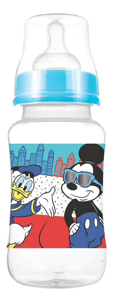 Disney Baby Feeding Bottle Original | 0+ Months, 320ml/11oz, Wide Neck | Mickey Mouse - Snug N' Play