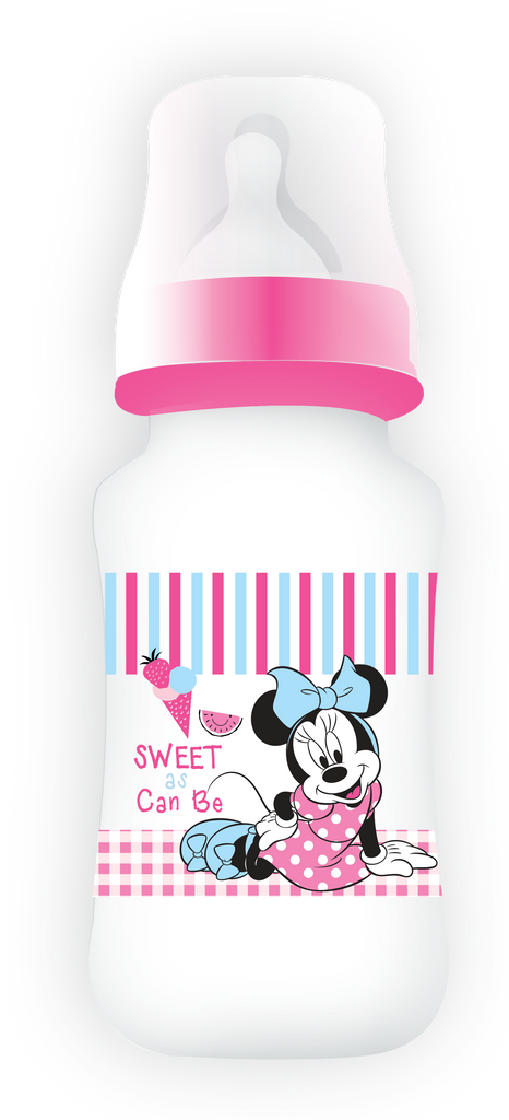 Disney Baby Feeding Bottle Original | 0+ Months, 320ml/11oz, Wide Neck | Minnie Mouse - Snug N' Play