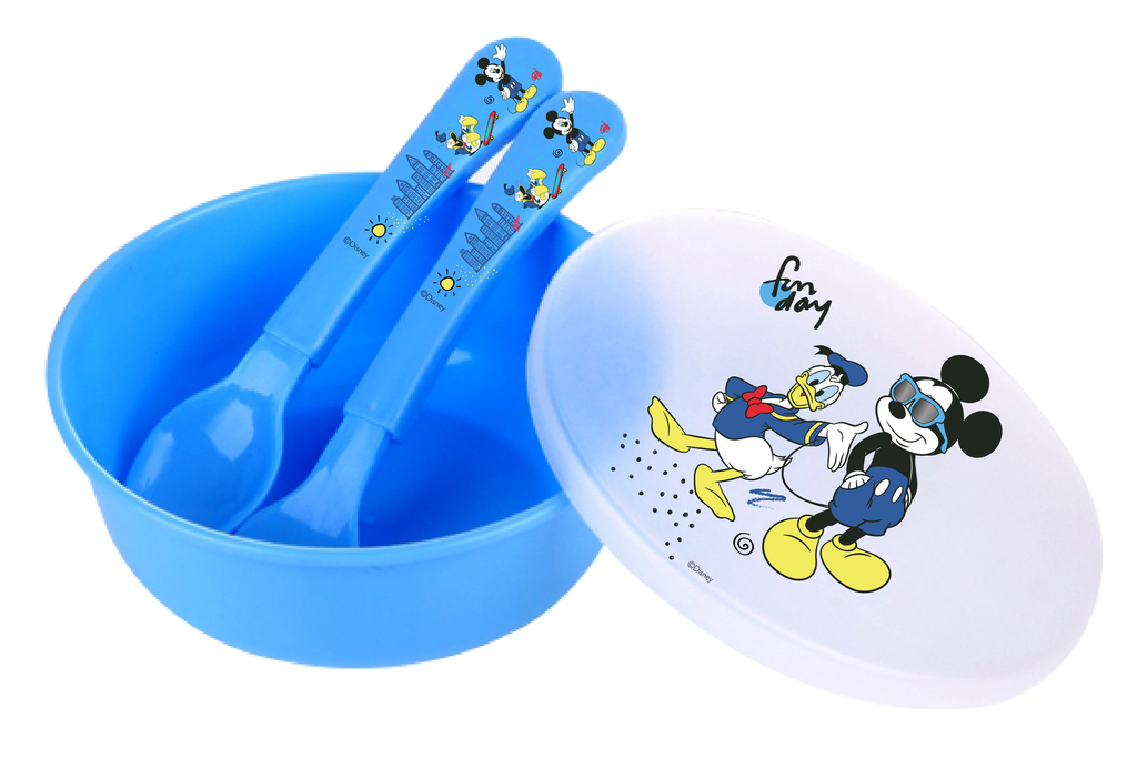 Disney Baby Feeding Set | 3pcs Bowl, Spoon and Fork | Mickey Mouse - Snug N' Play