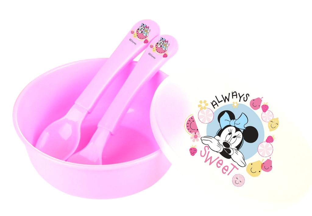 Disney Baby Feeding Set | 3pcs Bowl, Spoon and Fork | Minnie Mouse - Snug N' Play