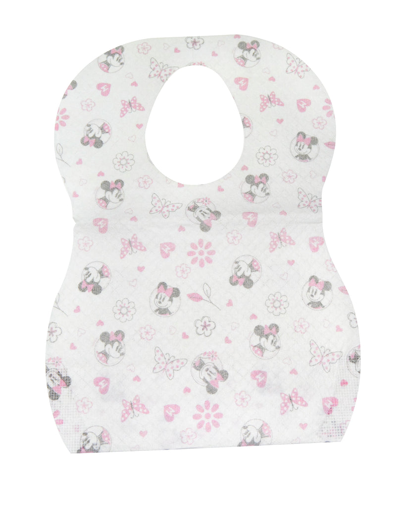 Disney Disposable Baby Bibs | Pack of 8 | Minnie Mouse - Snug N' Play