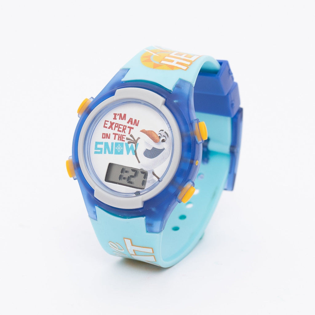 Disney Olaf Kids Girls Digital Watch with Rotating Flashing Light on Dial - Snug N' Play