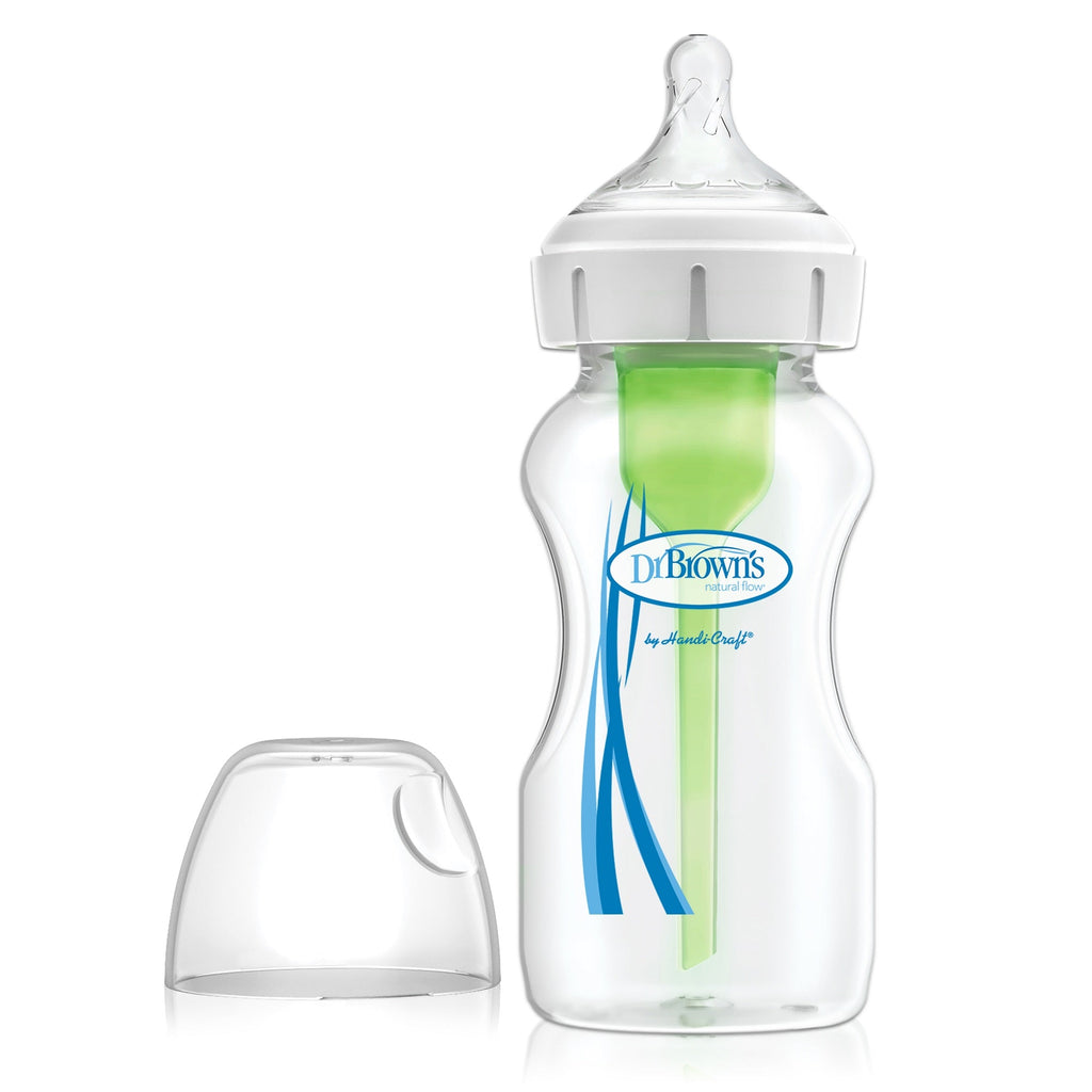 Dr. Brown's 9oz, Wide-Neck Options+ Anti-Colic Baby Bottle - White - Snug N' Play