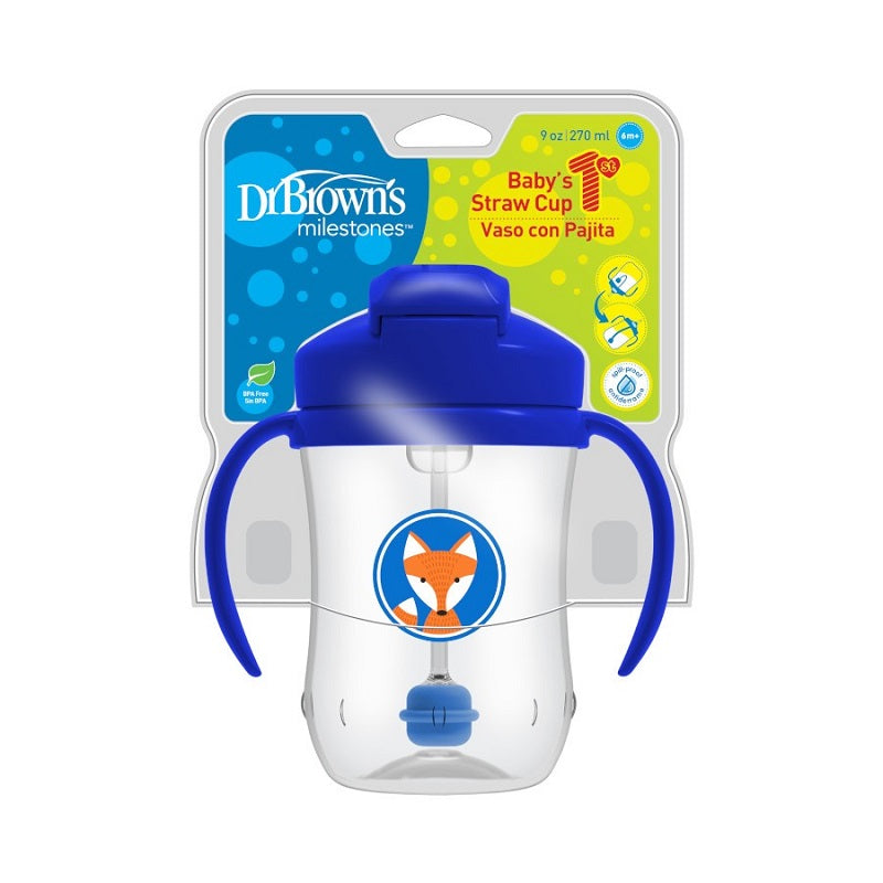 Dr. Brown's First Straw Cup Blue - 270 ml - Snug N' Play