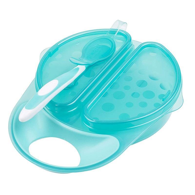 Dr. Brown's Travel Fresh Bowl and Spoon, 1-Pack, Turquoise - Snug N' Play
