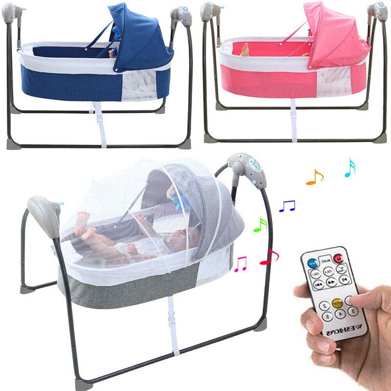 Electric Baby Cradle Bed 3 Swing Automatic Cradling for Newborn Infant with Breathable Mesh Cover