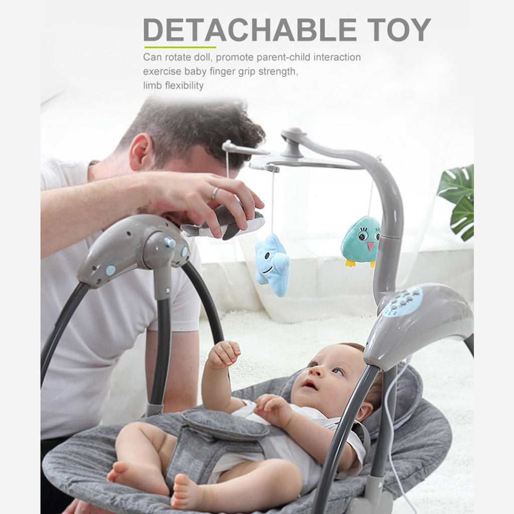 Foldable Electric Baby Swing Rocker Music Bluetooth Multiple Speeds Toys