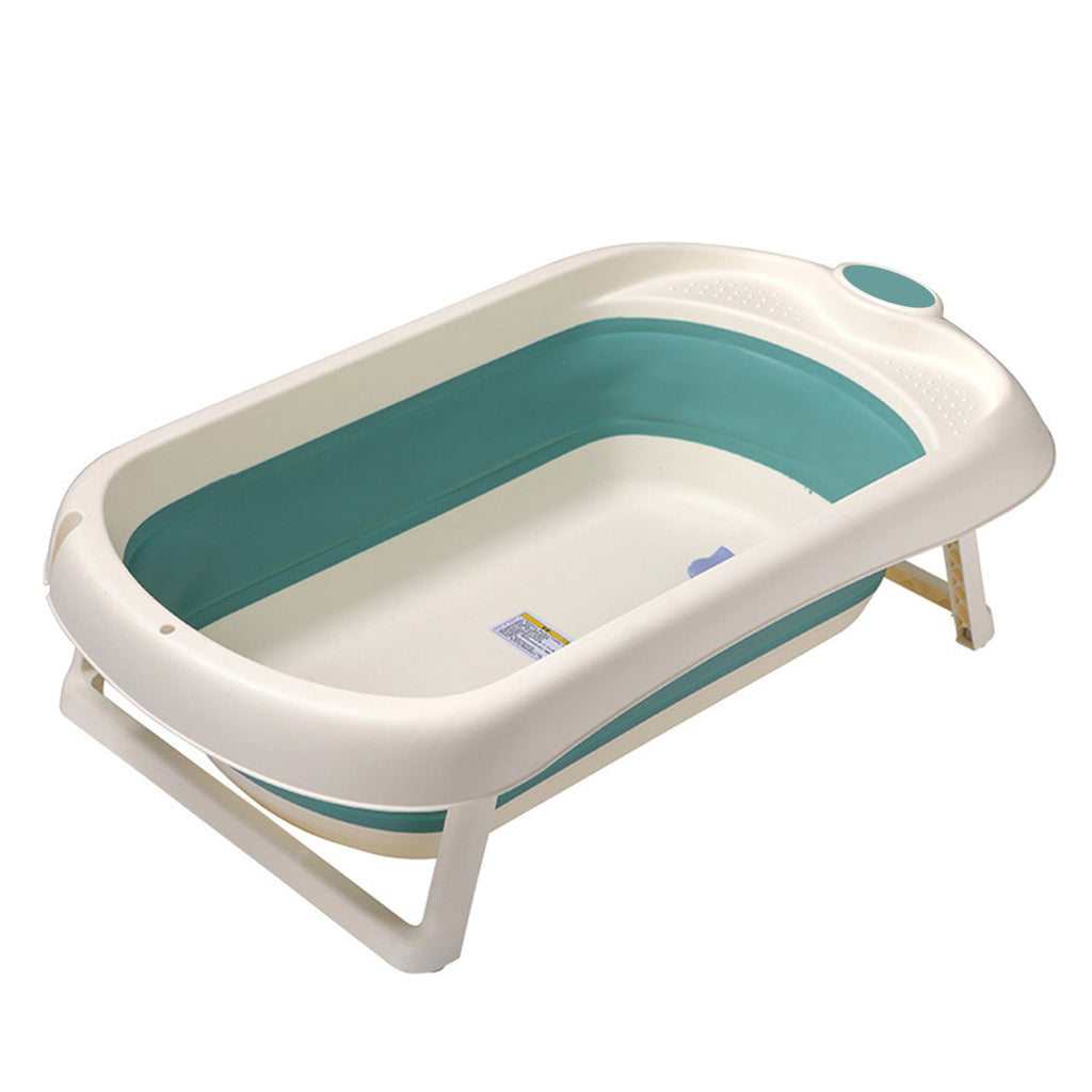 Folding Baby Bath Tub | Temperature Sensor | Anti Skid | Easy Storage | Green - Snug N Play