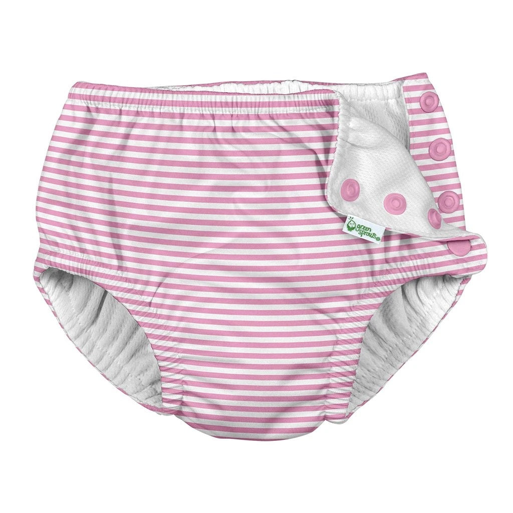 Green Sprouts Reusable Swim Diaper | Absorbent | Light Pink Pinstripe - Snug N' Play