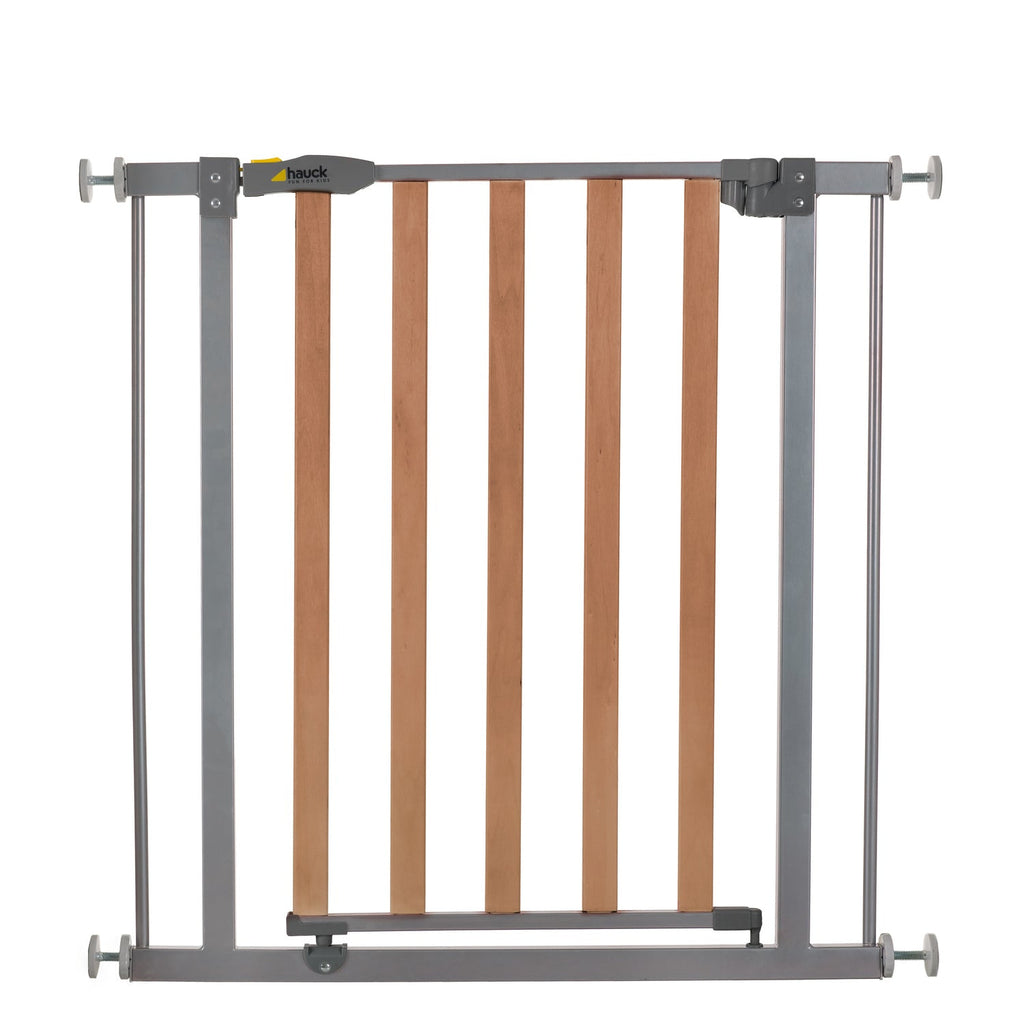 Hauck Wood Lock Safety Gate | Pressure Fit | Extendable with Separate Extensions | Metal & Wood