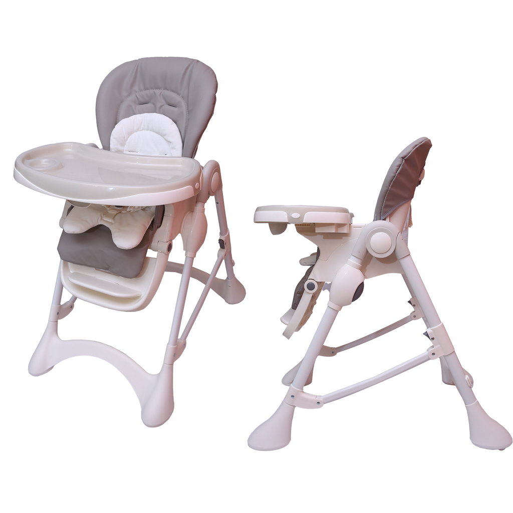 Hello Baby E 102S High Chair Grey Leather Cover Adjustable Height Recline Tray Online in Pakistan Snug N Play