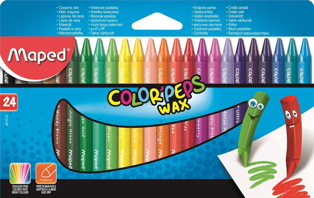 Maped 24-Piece Wax Crayons Multicolour - Snug N' Play