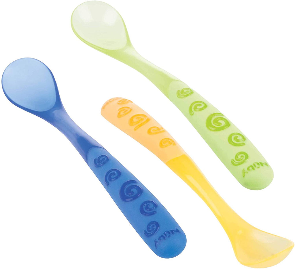 Nuby Angled Long Handle Spoon | 3pcs | 6m+ - Snug N' Play