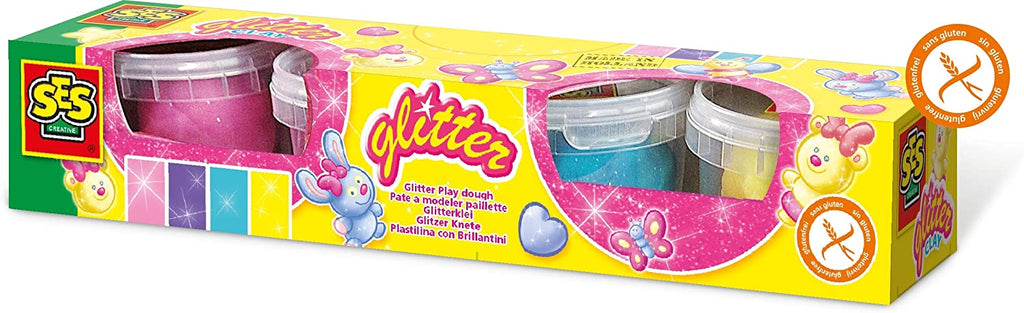 SES Creative Glitter Play Dough, Mixed Colours