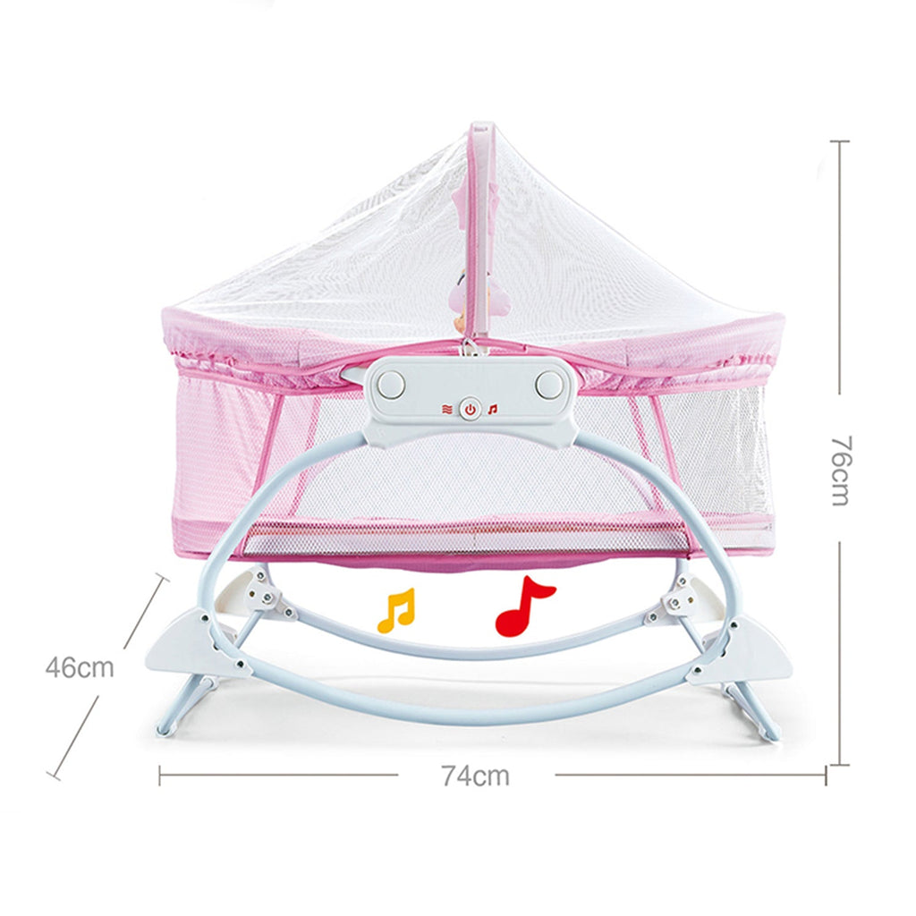 Sleep Peacefully Rocker Bassinet Mosquito Net Vibrations
